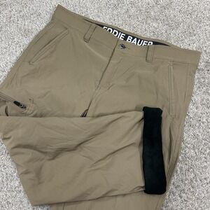 Eddie Bauer Rainier Fleece Lined Pants Mens 36X29 Brown Insulated Gorpcore Cargo